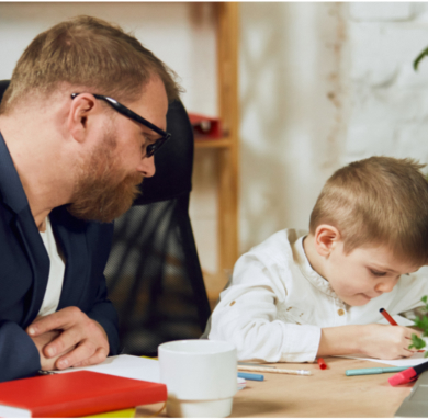 Teacher and kid photo